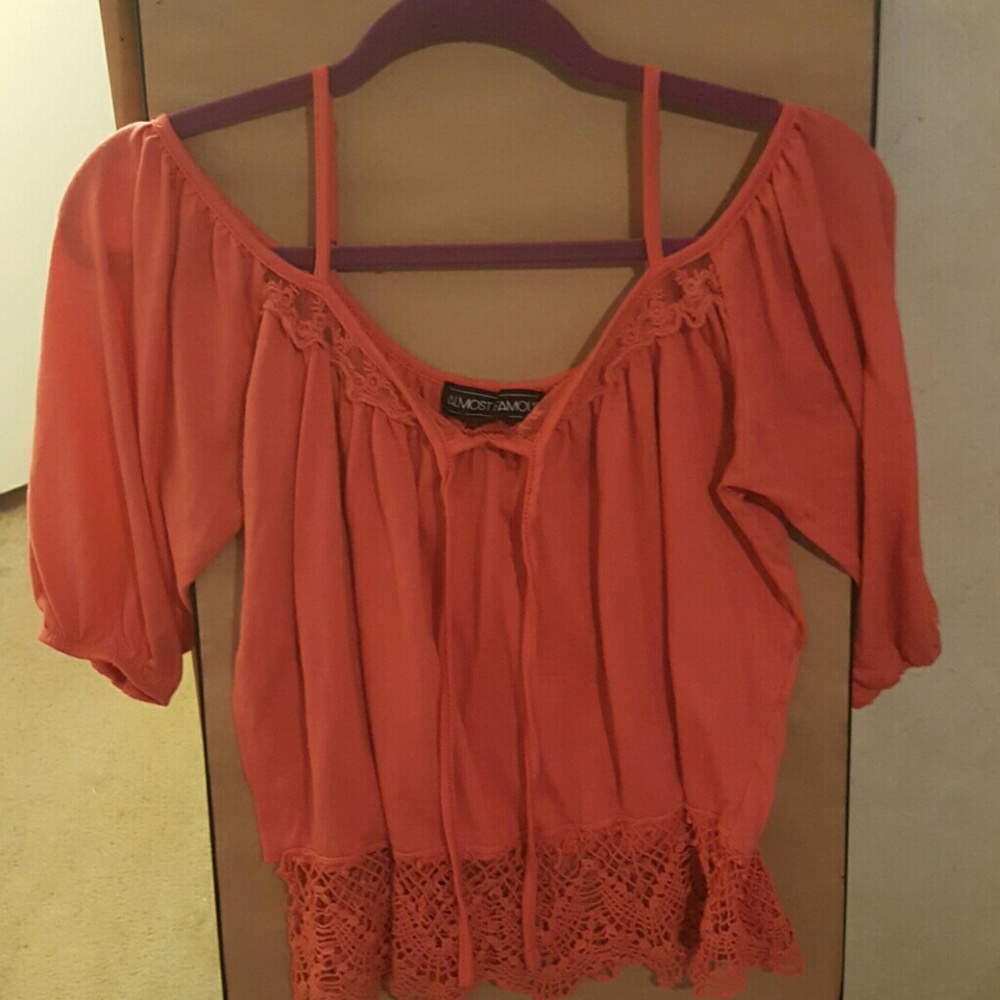 Orange laced blouse